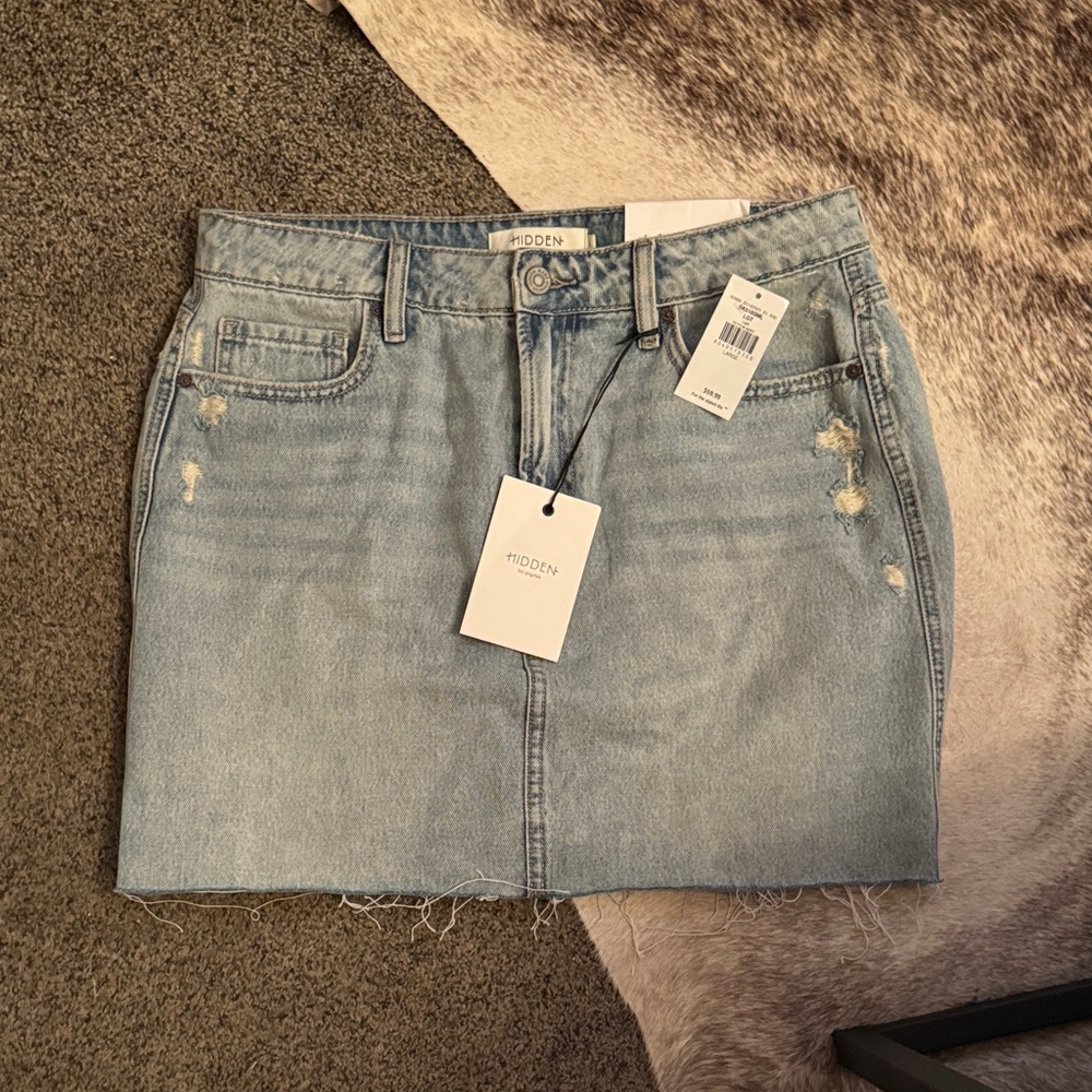 Hidden Buckle Exclusive Denim Skirt